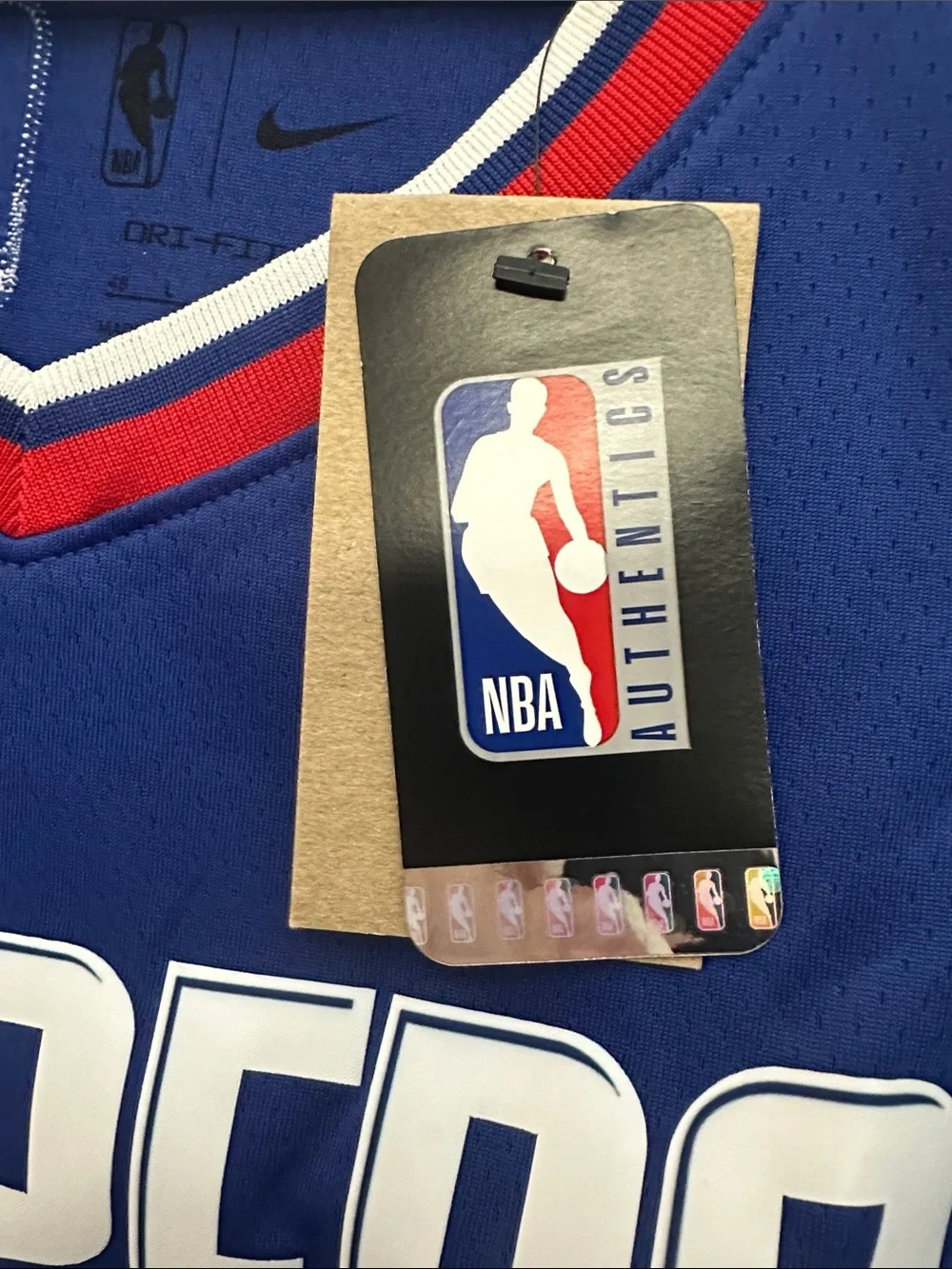 Nike Blue Clippers Basketball Jersey with Red and White Trim